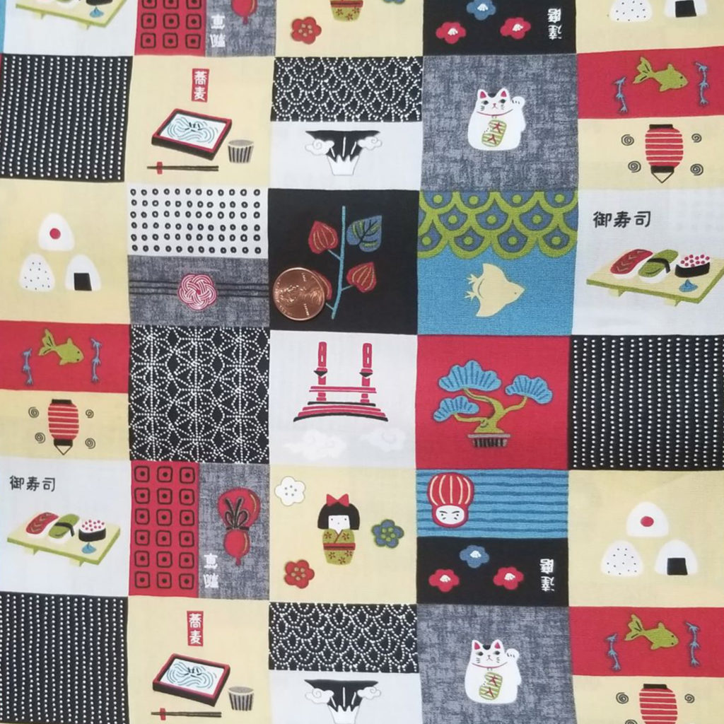 Classic Motifs Japanese Quilting Cotton Tangerine Mountain